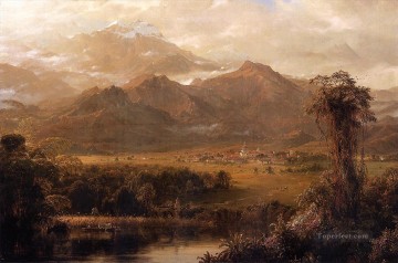  Ecuador Painting - Mountains of Ecuador aka A Tropical Morning scenery Hudson River Frederic Edwin Church